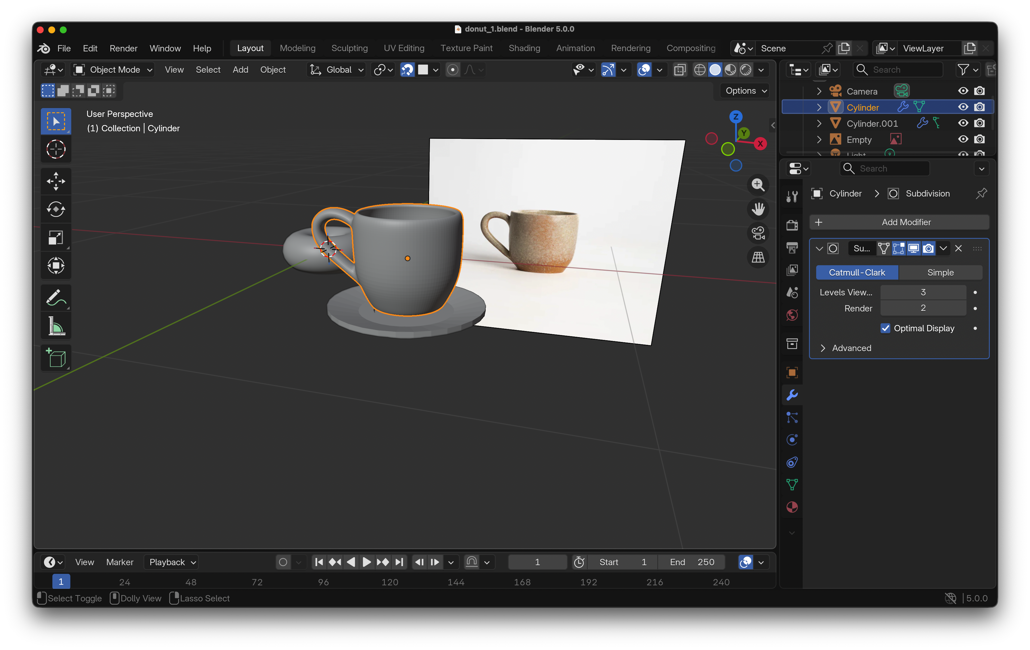 screenshot from blender app